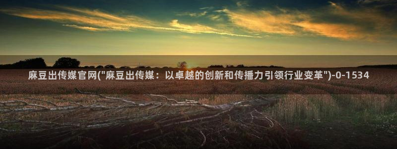 麻豆视频入口完整版：麻豆出传媒官网(\